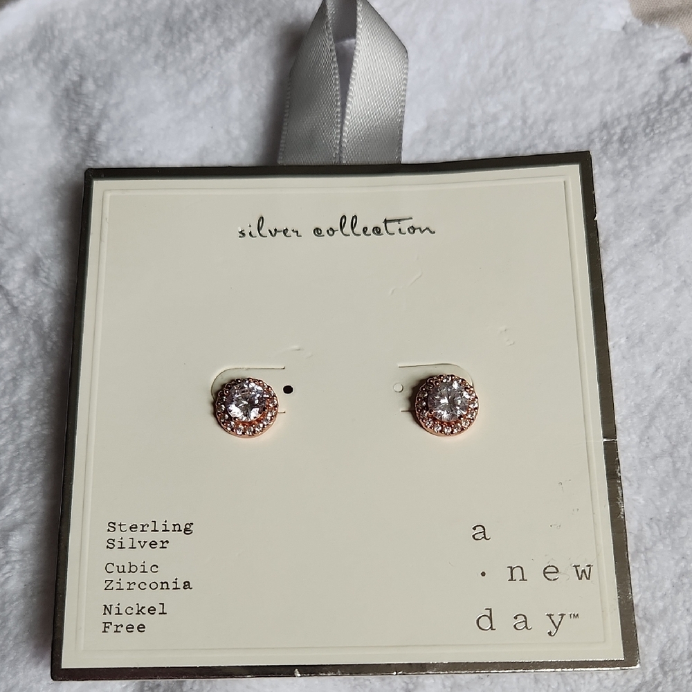 A New Day Silver Collection Rose Gold Earrings